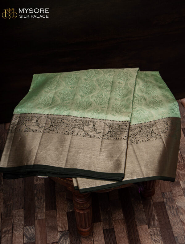 Aqua green kanchi saree ST