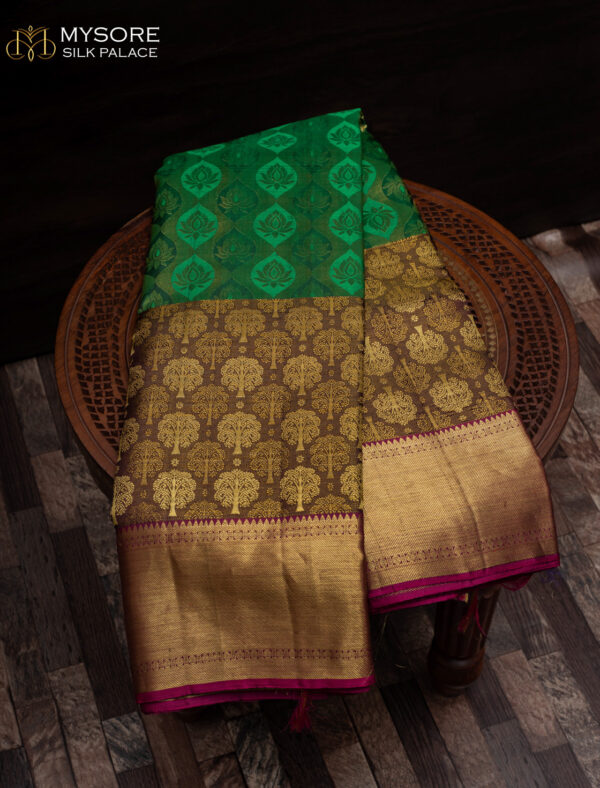 3D Pure Kanchipuram green, choco and rani ST