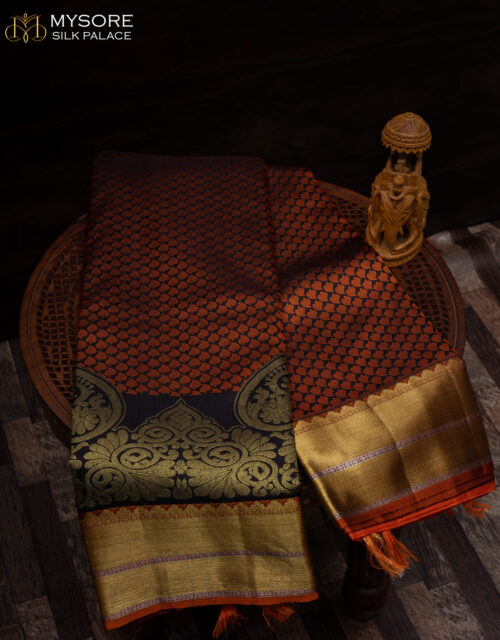 Big black double border pure handloom kanchipuram ST