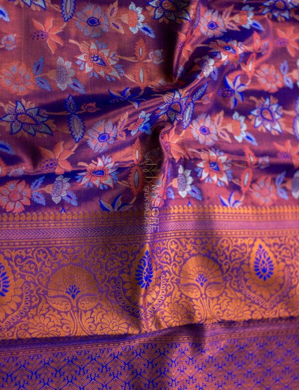 Majentha copper semi silk saree - Image 2