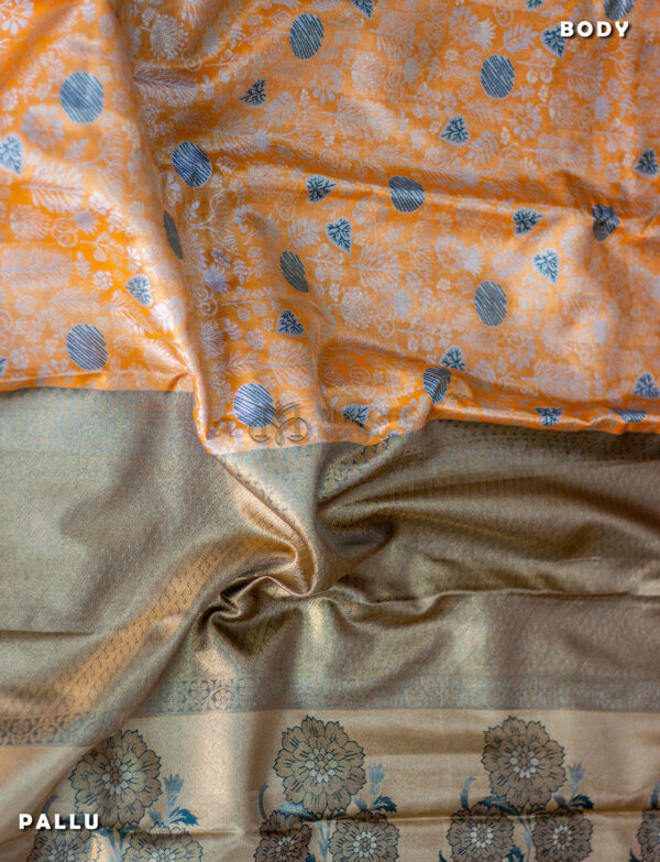 Yellow & green semi kanchipuram silk - Image 2