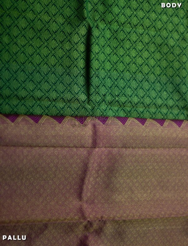 Green & pink kanchipuram silk saree ST - Image 2