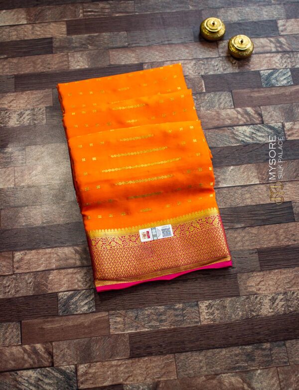 Orange & pink mysore silk saree ST