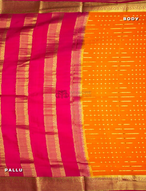 Orange & pink mysore silk saree ST - Image 2