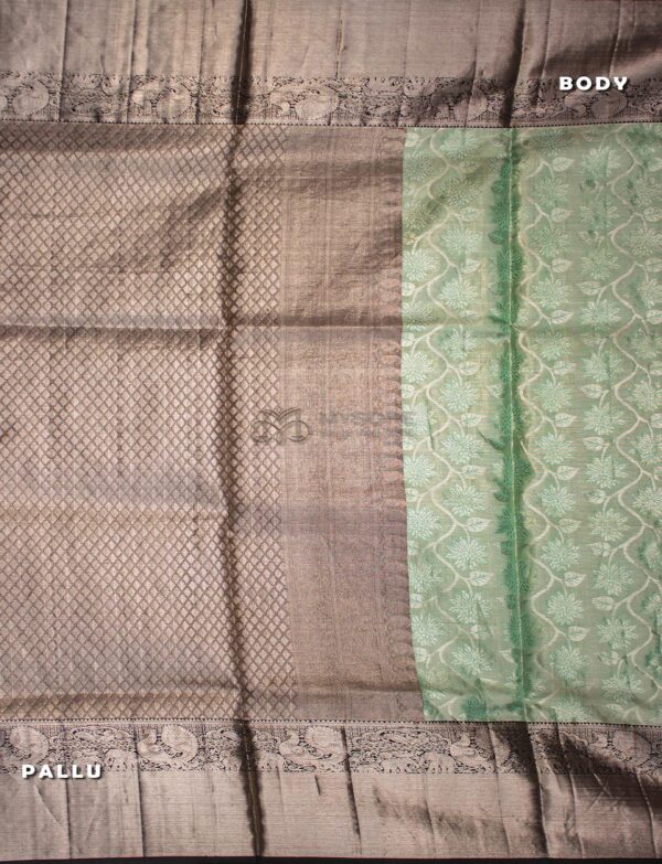 Aqua green kanchi saree ST - Image 2