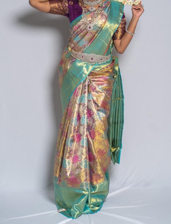 multi jari woven kanchipuram silk saree