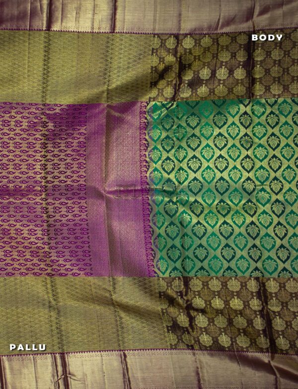 3D Pure Kanchipuram green, choco and rani ST - Image 2