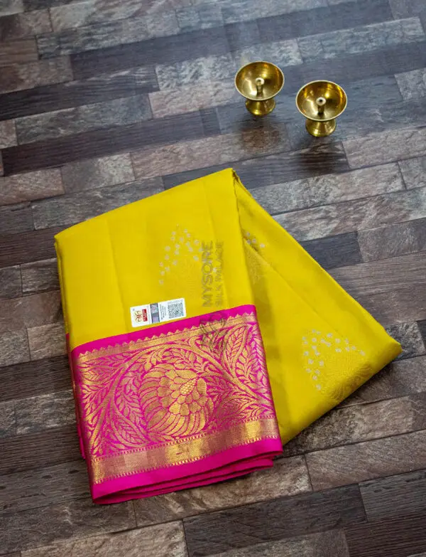 Yellow & PInk Kanchipuram Silk Saree