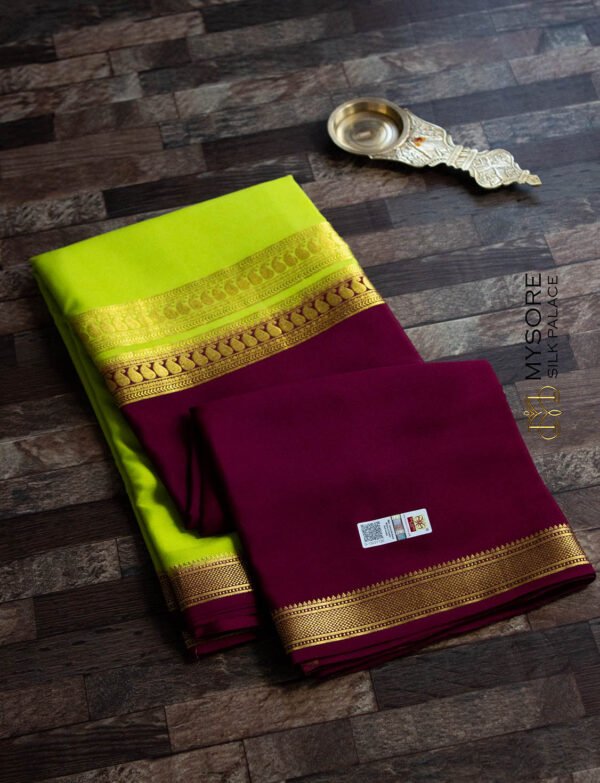 Green & Brown Mysore Silk Saree