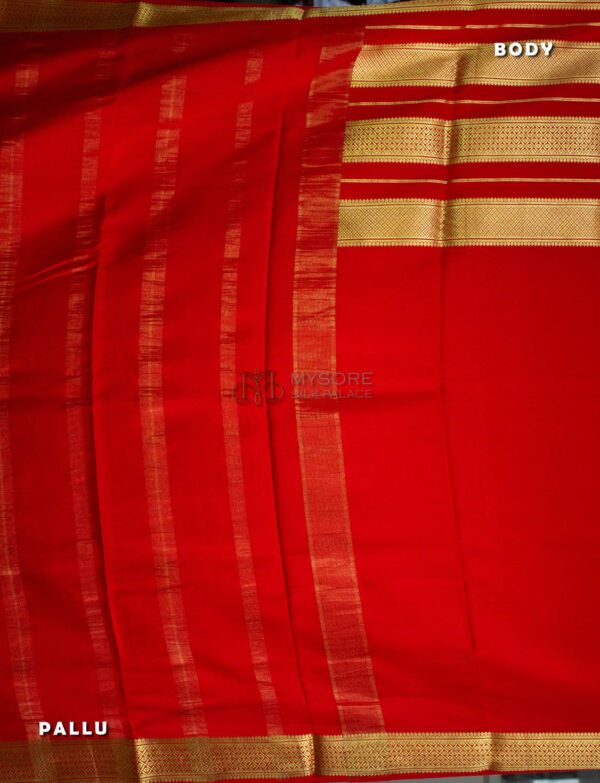 Red Mysore Silk Saree - Image 2