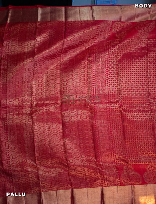 Red Kanchipuram Silk Saree - Image 2