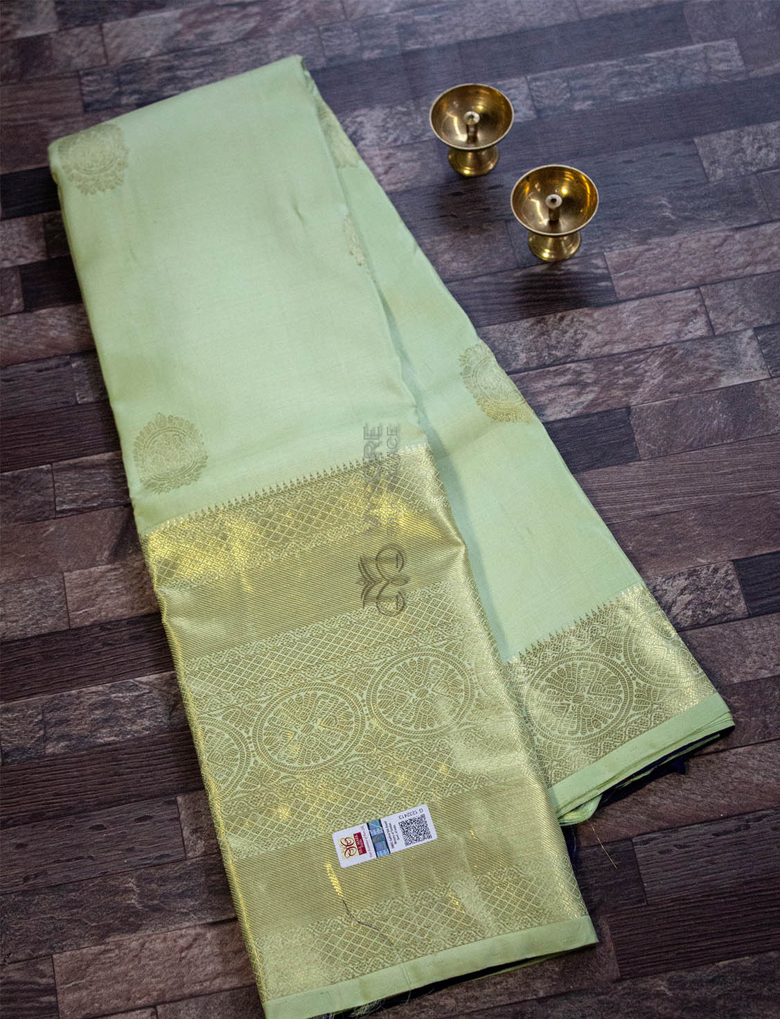 Aqua Green & Blue Kanchipuram Silk Saree