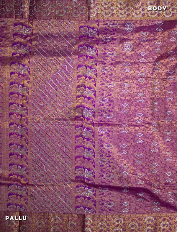 Purple Pure Silk Saree - Image 2