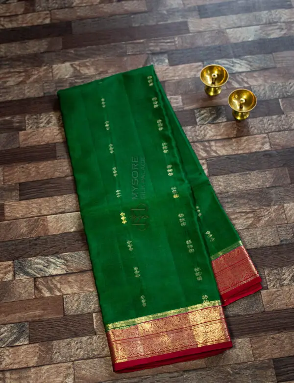 Green & Maroon Pure Kanchipuram Silk Saree