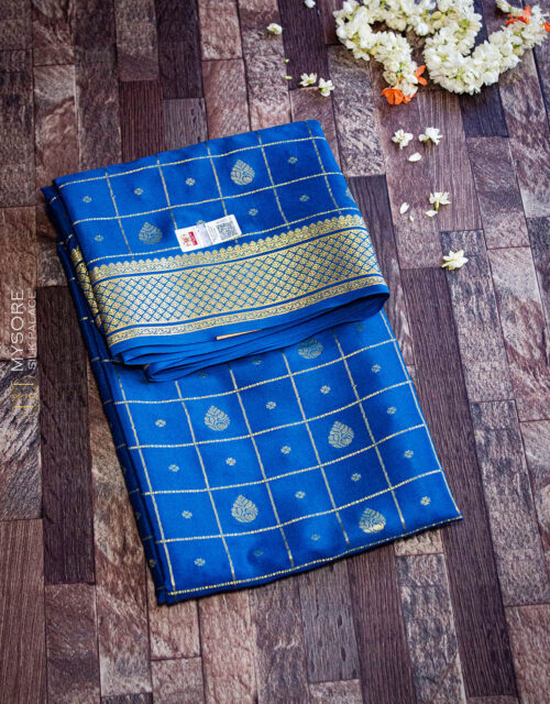 Rama Blue Pure Mysore Silk Saree
