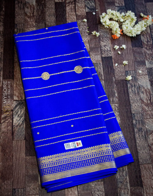 Royal Blue Pure Mysore Silk Saree