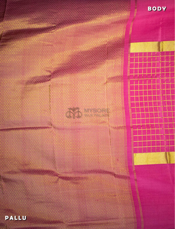 Peach Mysore Silk Saree - Image 3