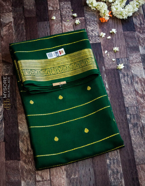 Green pure Mysore Silk Saree